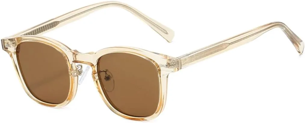 

Женские солнцезащитные очки в винтажном стиле с заклепками, модные мужские серые солнцезащитные очки с защитой от УФ-излучения UV400 TVTBBVV, Champagne Tea