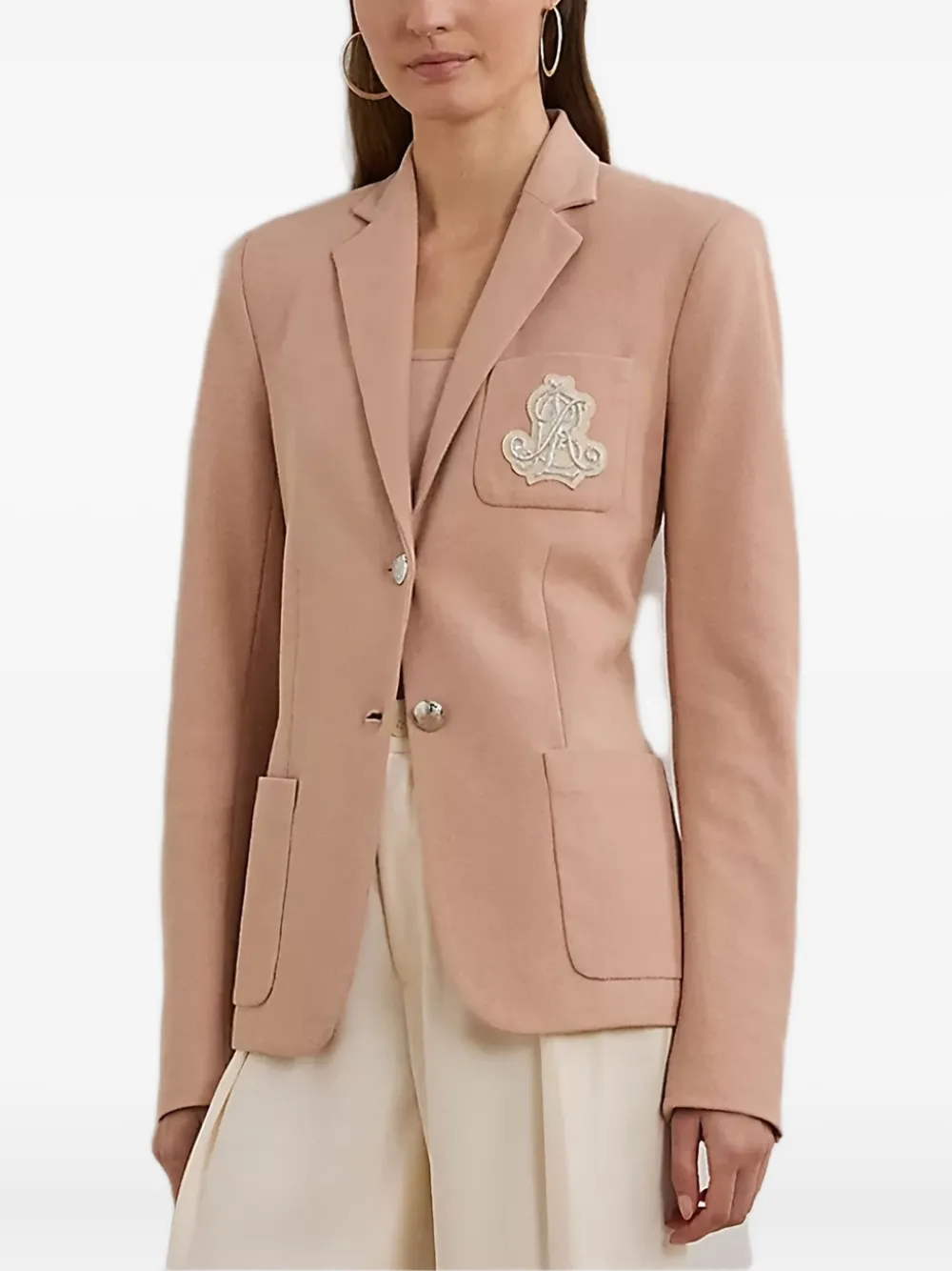 

Блейзер с вышитыми нашивками и пуговицами Lauren Ralph Lauren, розовый