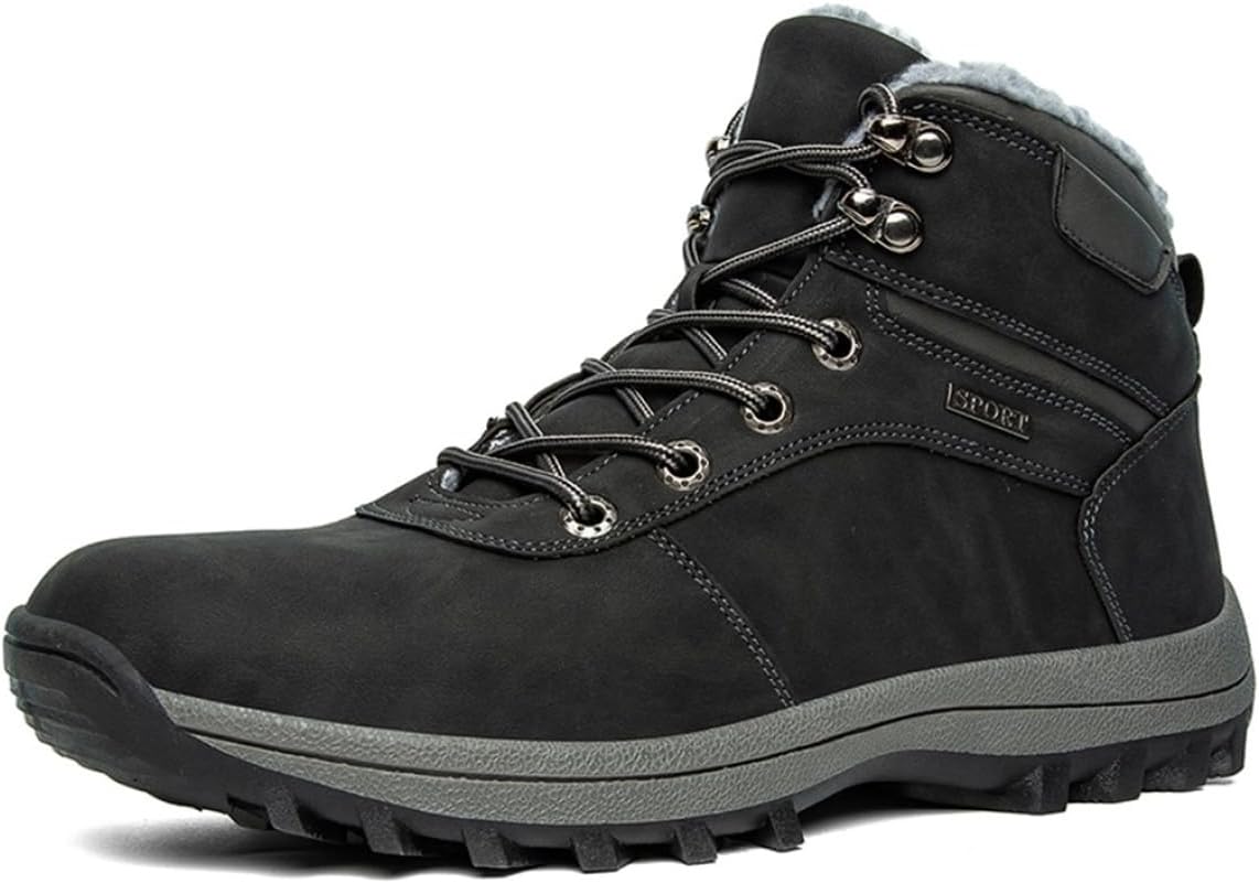 

Мужские снегоступы, зимние ботинки, ботинки для холодной погоды, водонепроницаемые зимние ботинки, легкие альпинистские ботинки, осенние и зимние ботинки на шнуровке, толстая подошва Soft Time Toy, черный