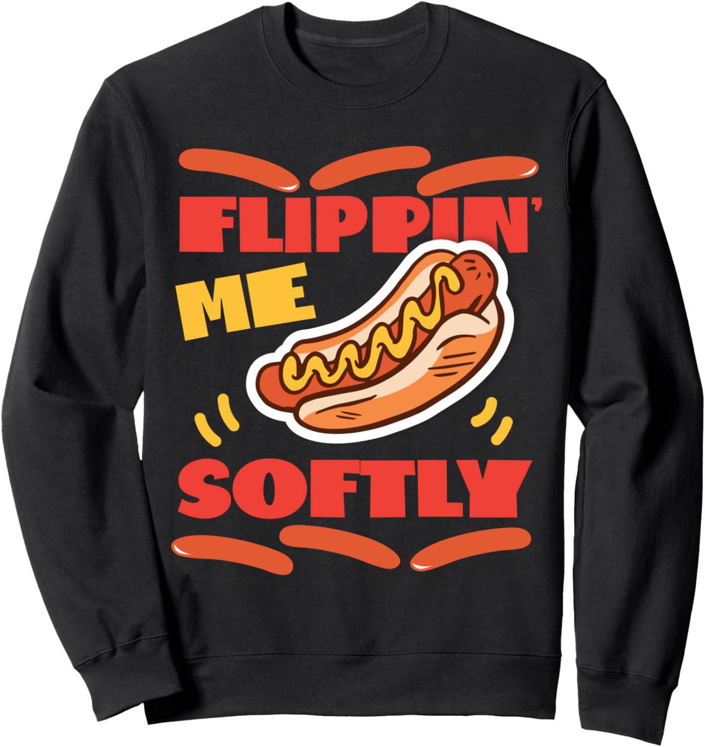 

Толстовка с дизайном Flippin' Me Softly Hot Dog Design в виде гриля для хот-догов, черная Hot Dogs Design Ideas For Hotdog Fan