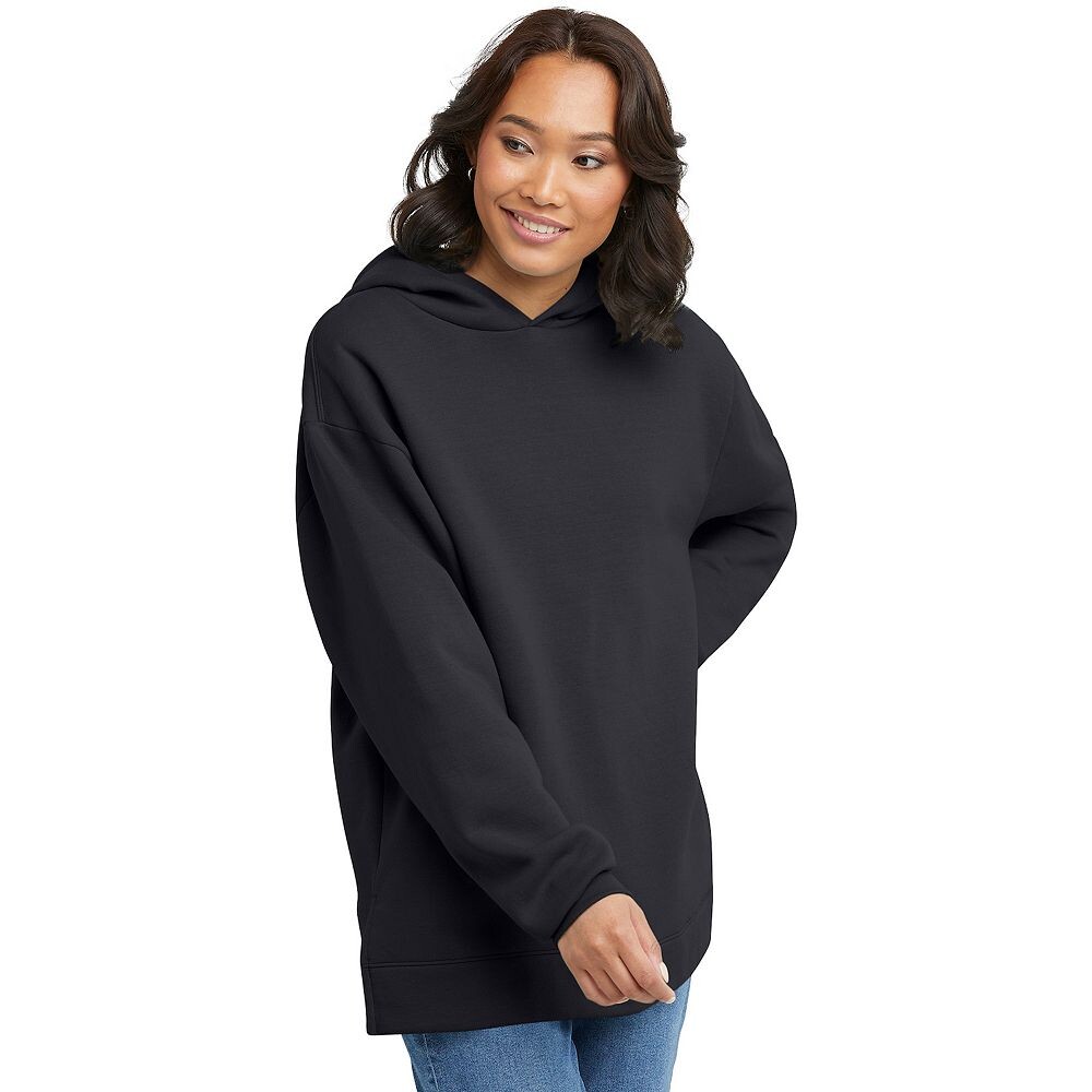 

Женская толстовка-туника Hanes EcoSmart из флиса, цвет Ebony