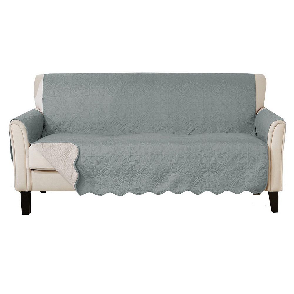 

Чехол на диван Great Bay Home Elenor Solid Medallion, цвет Mirage Gray