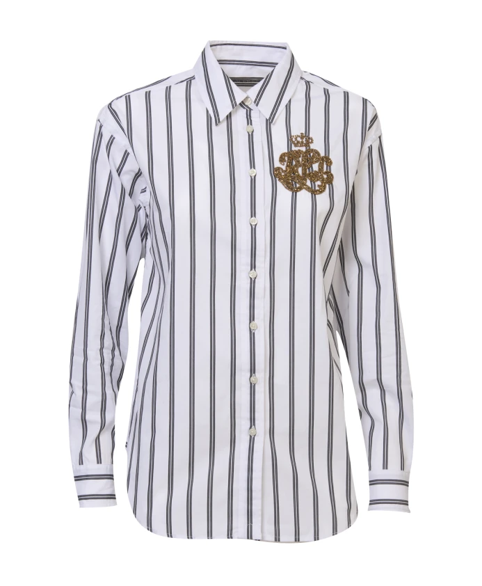 

Свободная полосатая хлопковая рубашка Ralph Lauren, белый