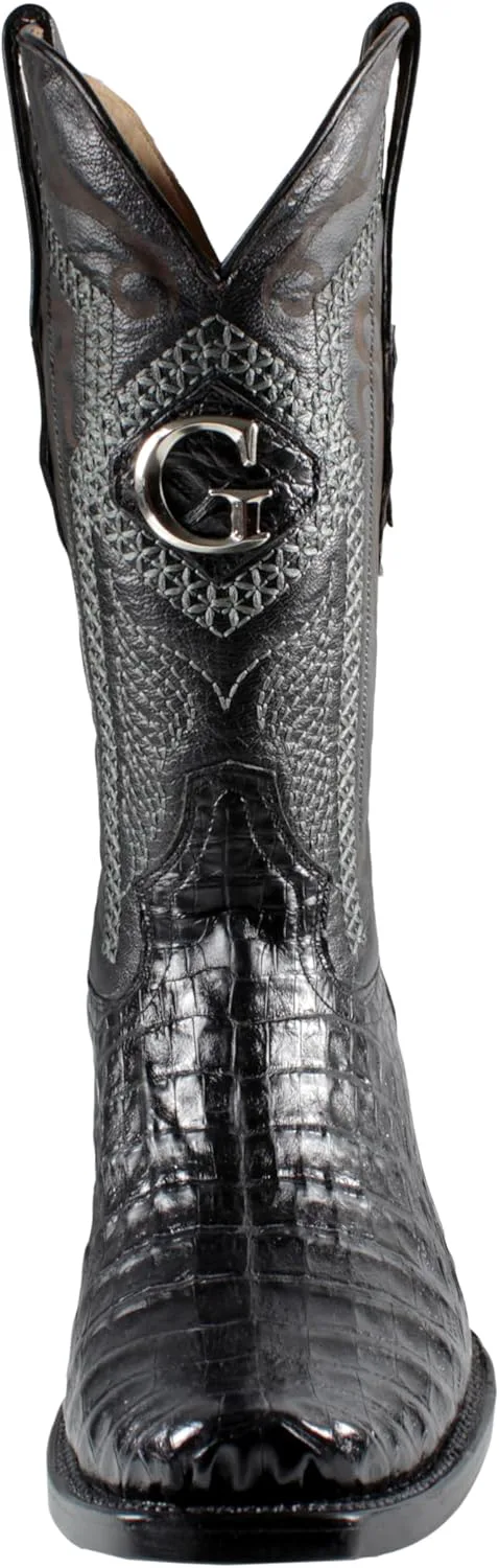 Ковбойские сапоги El General Authentic из кожи каймана, модель Nape Western 137 Generic, черный — фото 4