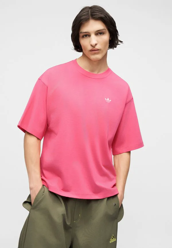 Свободная футболка унисекс, базовая футболка Adidas Originals, Pink Fusion — фото 4
