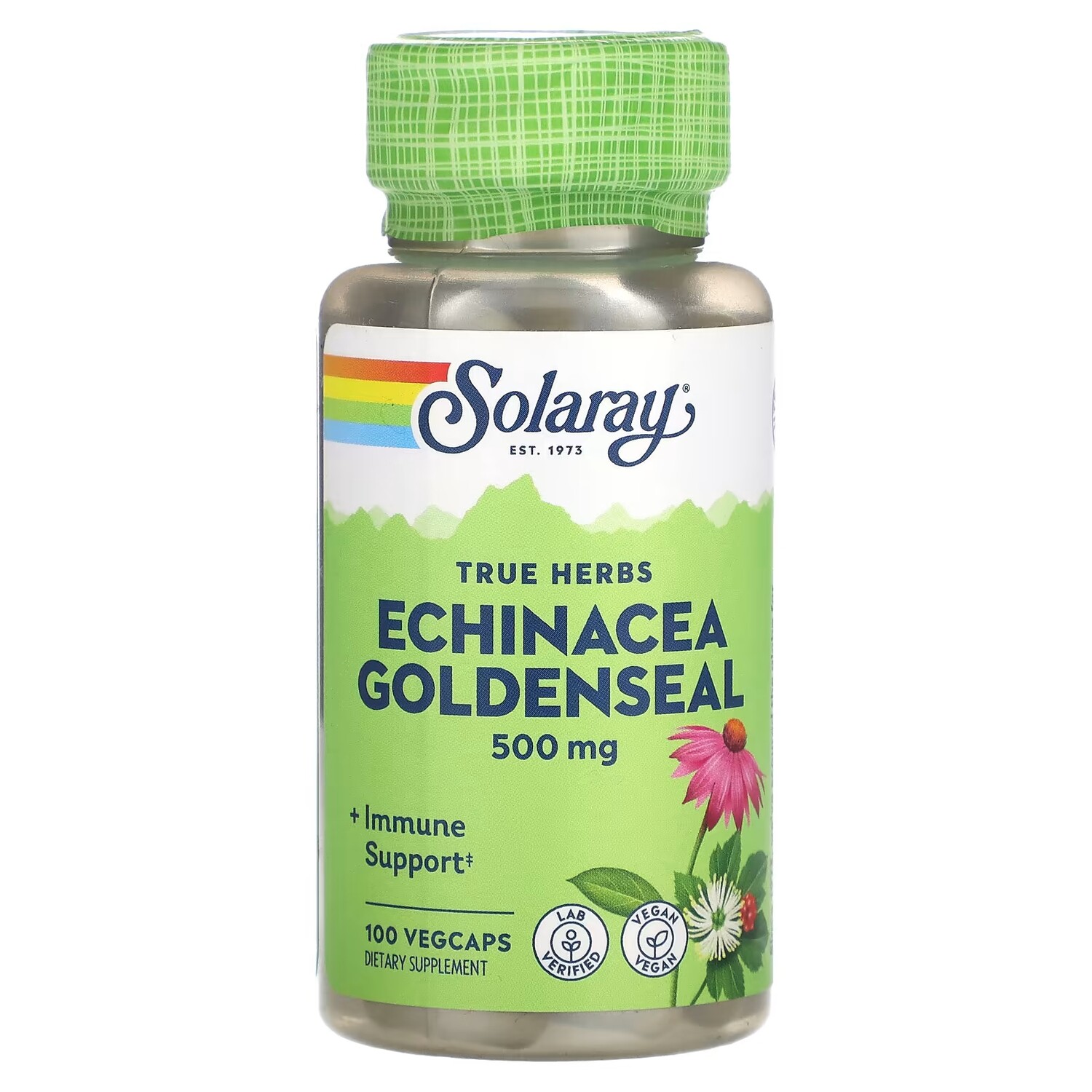 

Solaray True Herbs Эхинацея Goldenseal 500 мг 100 растительных капсул