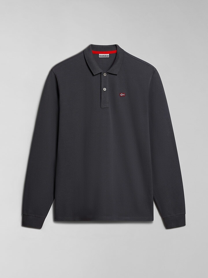 

Поло Napapijri Pololongsleeve Eruggy, антрацит