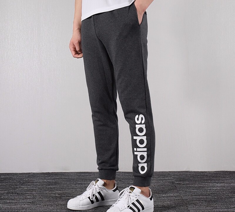Adidas Neo Вязаные спортивные штаны мужские, серые — фото 4