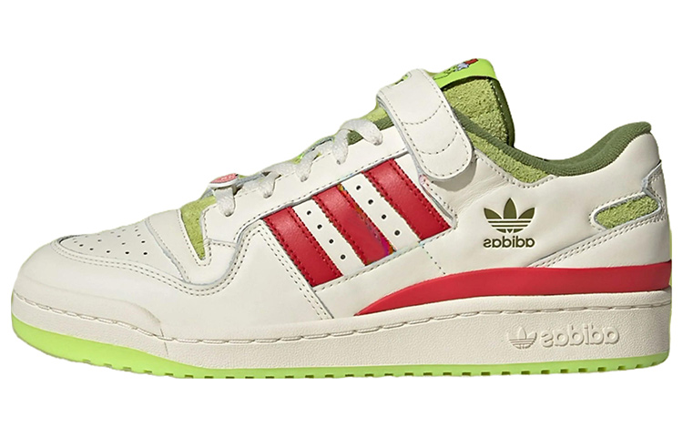 

Гринч X adidas originals FORUM Low 2023 — бело-зелено-красные, цвет White Green Red