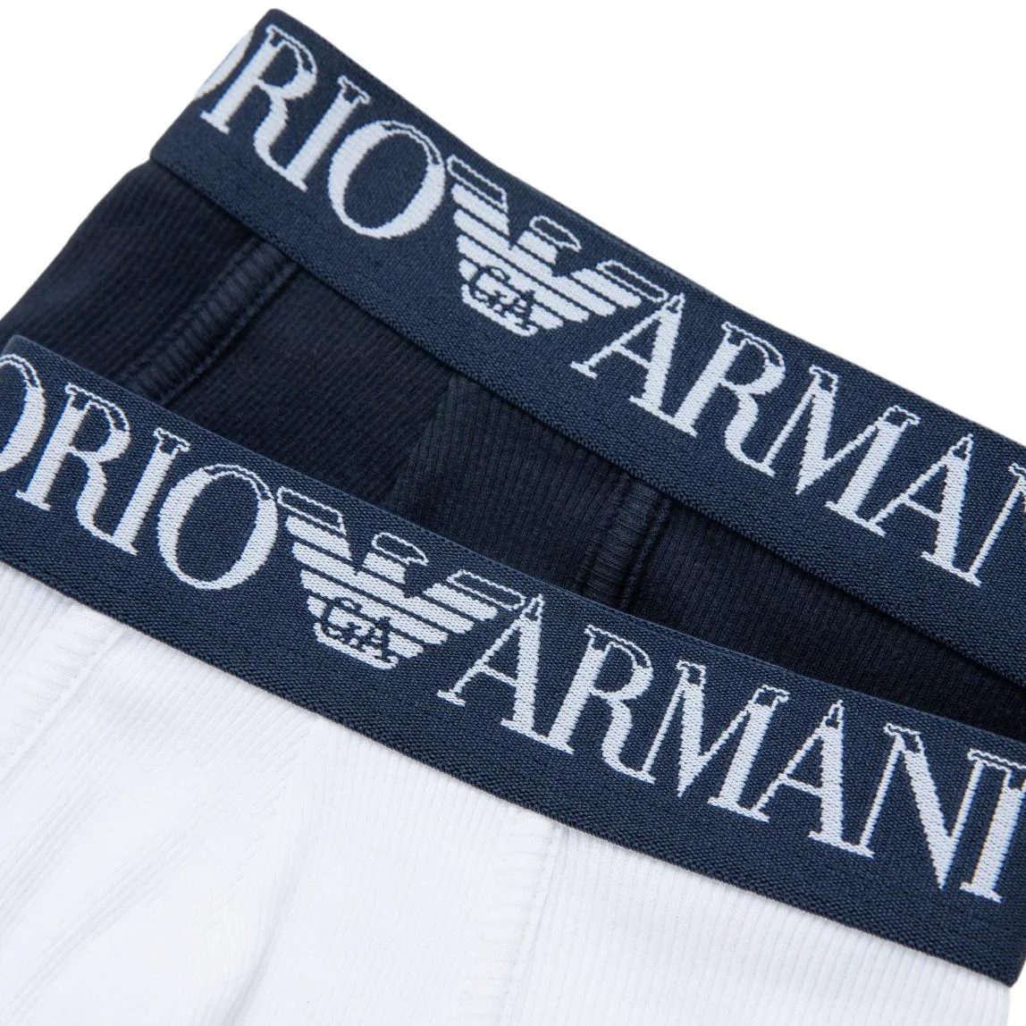 Два боксерских шорт EMPORIO ARMANI, 2 Pack (White+Navy Blue) — фото 4