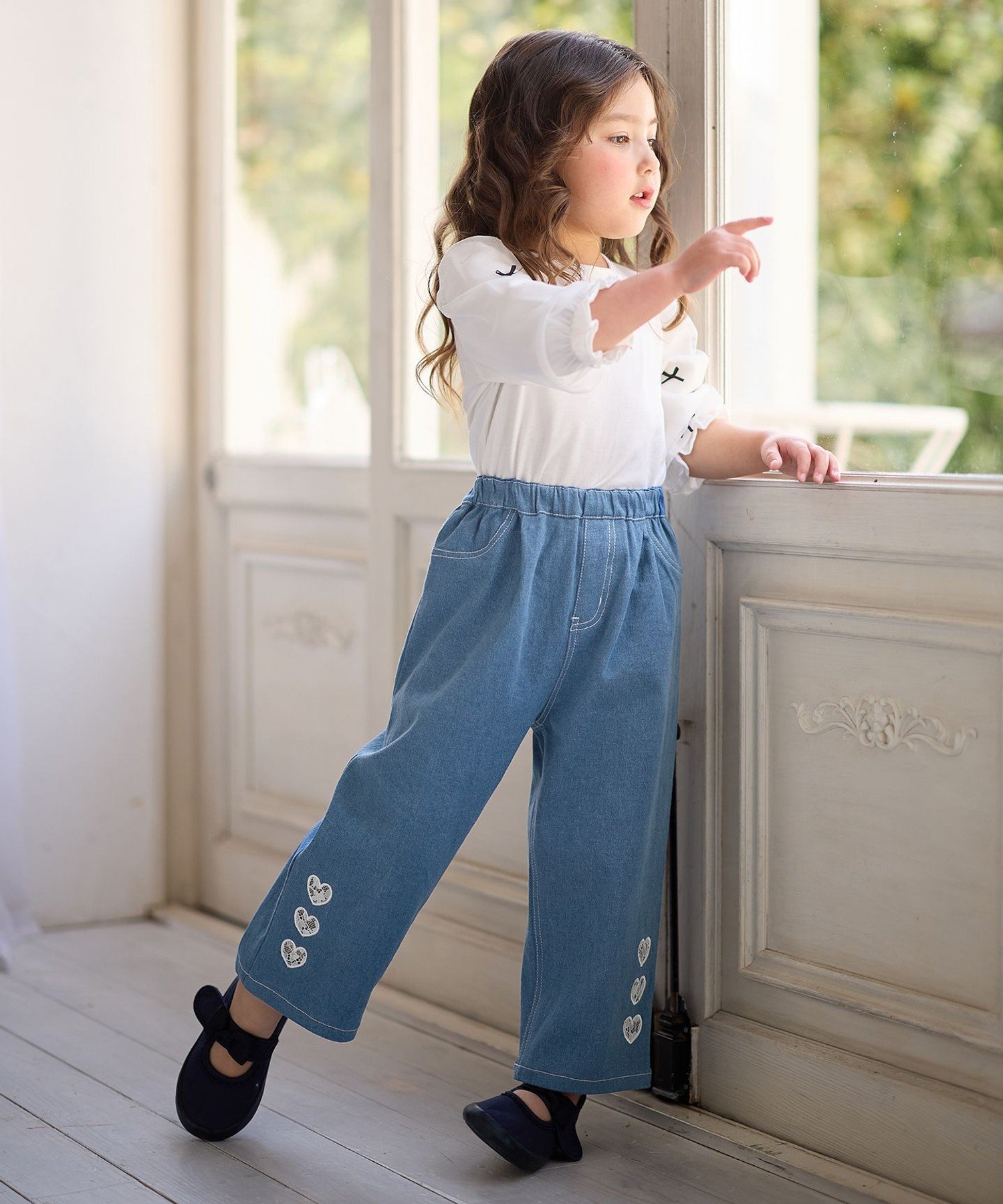 Широкие джинсовые брюки ANY KIDS, Blue [070] — фото 2