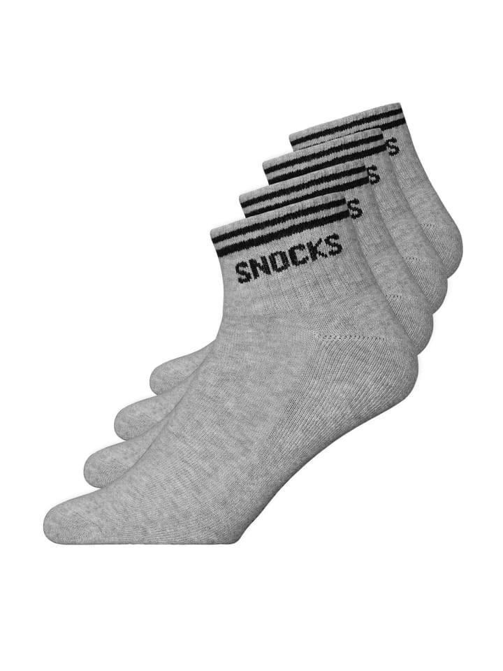 

Носки SNOCKS Retro Sneaker aus Bio Baumwolle 4 Paar, цвет grau (streifen)