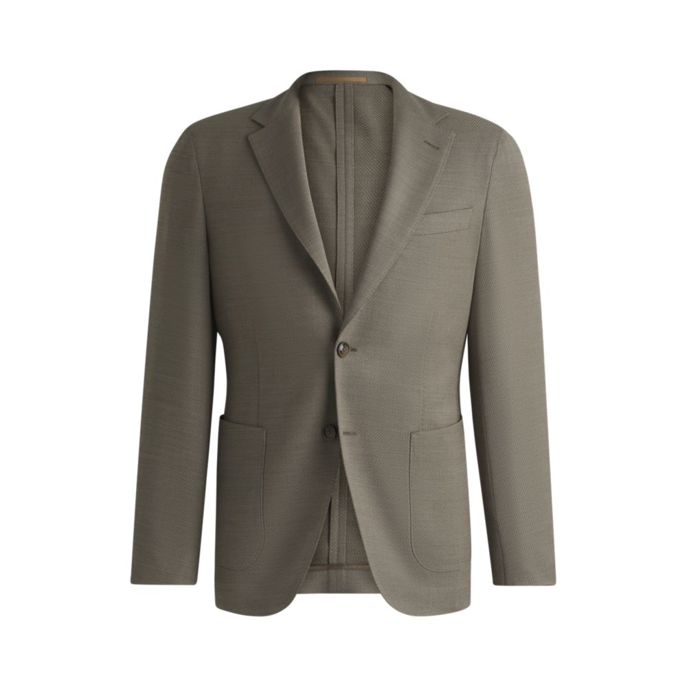 

Приталенный блейзер из эластичной шерсти BOSS, светло-зеленый