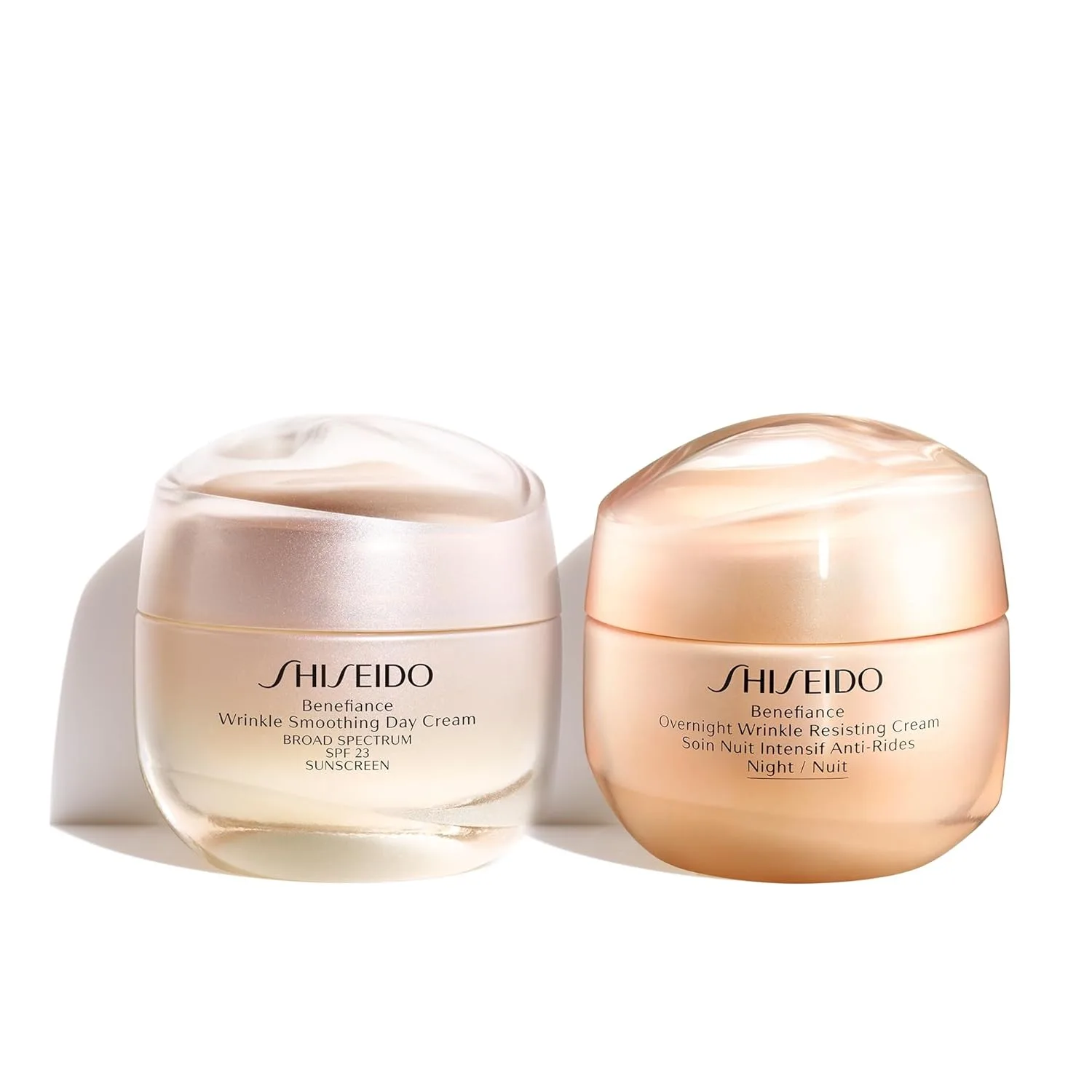 Крем для лица Shiseido — Дневной Benefiance для разглаживания морщин + Ночной Benefiance для защиты от морщин, 50 мл