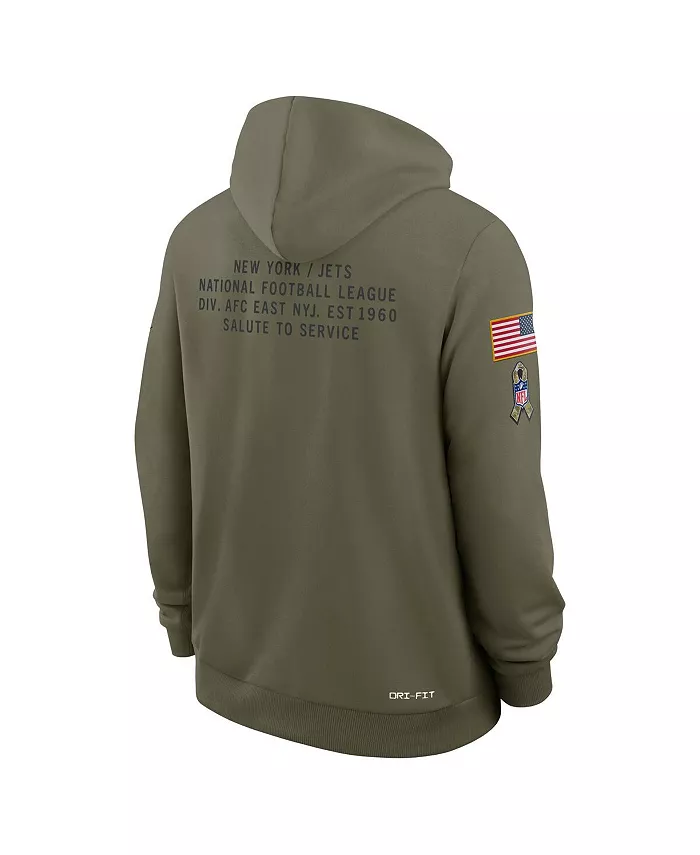 Мужская оливковая толстовка New York Jets 2025 Salute to Service Sideline Standard Issue Dri-FIT Nike — фото 3