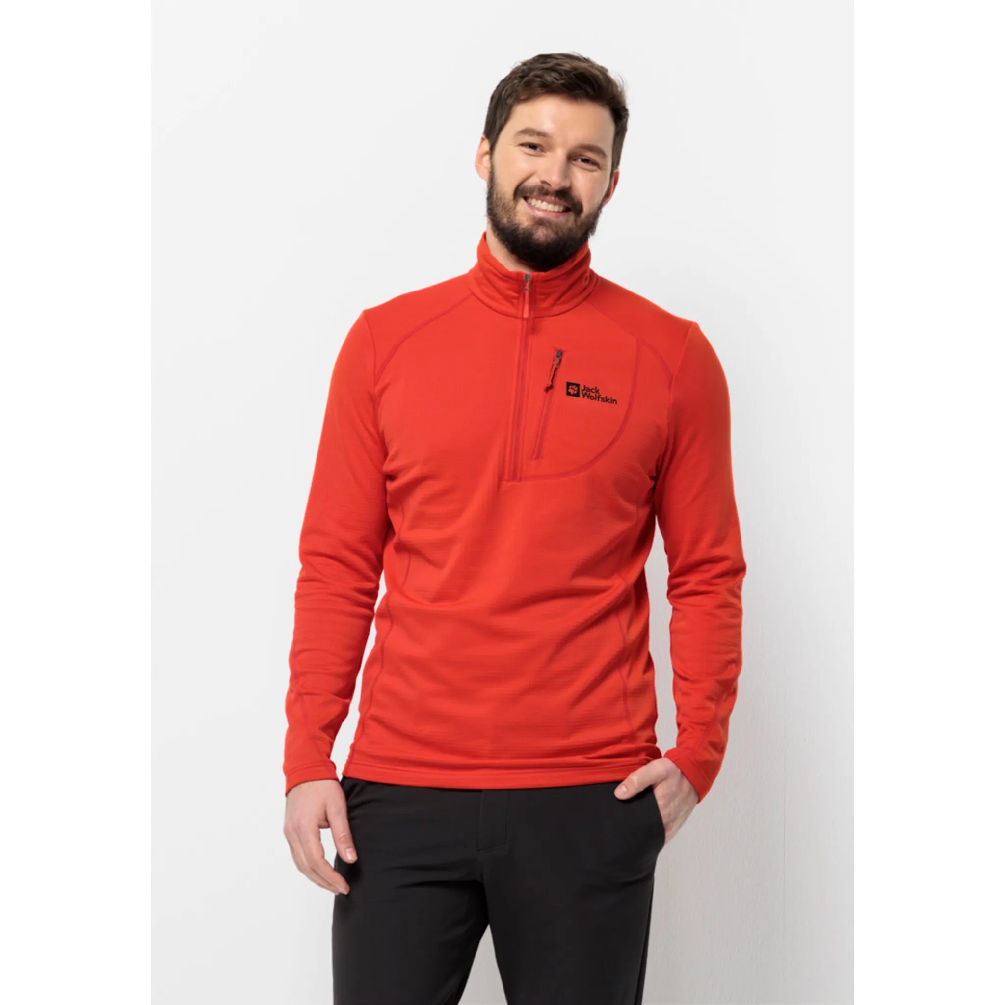 

Свитер с воротником стойкой Jack Wolfskin "KOLBENBERG HZ M", красный