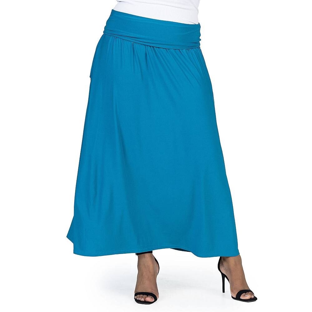 

Плюс размер 24Seven Comfort Apparel Откидная длинная юбка с карманами, цвет Teal
