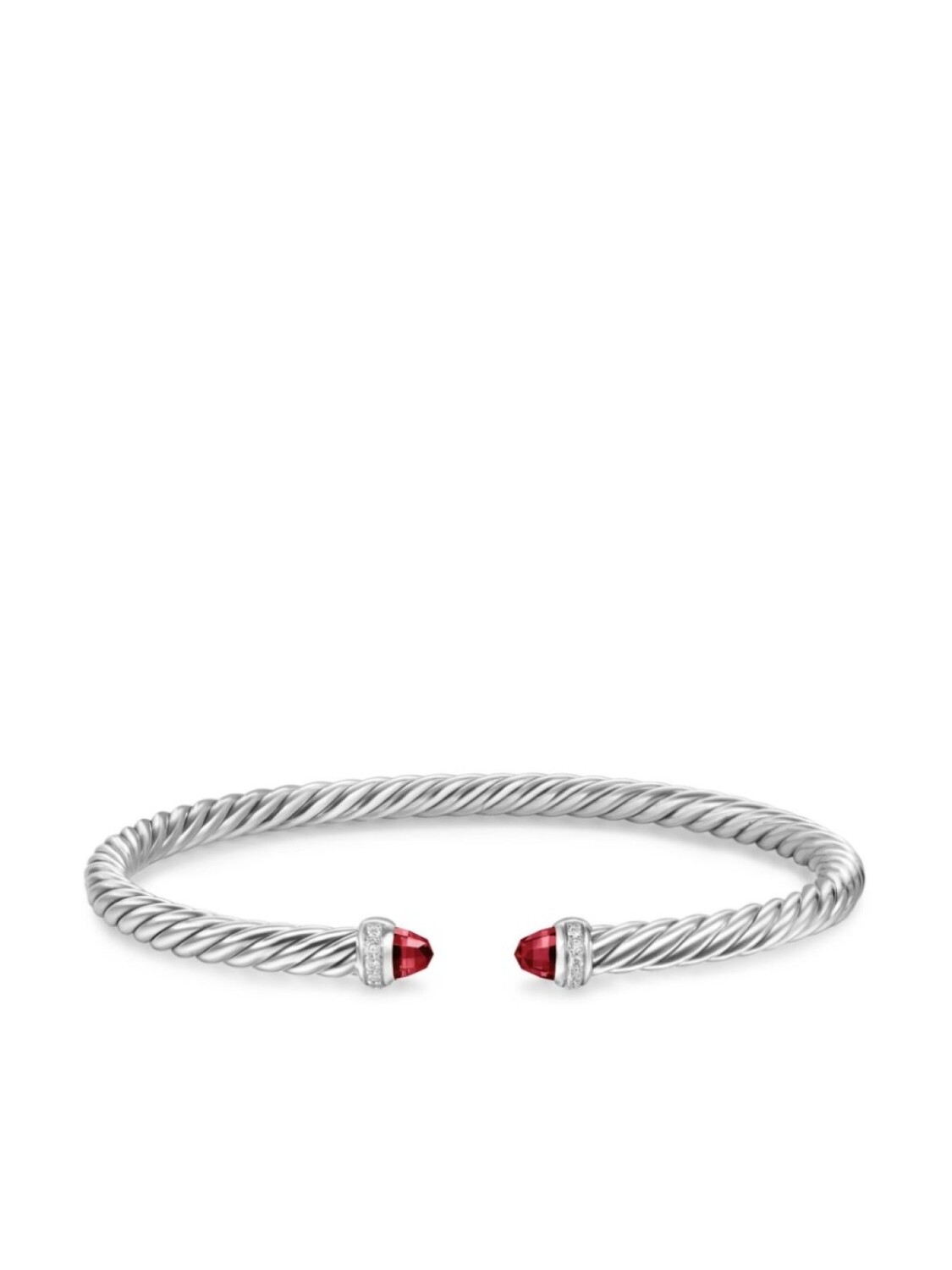 

Браслет Cablespira из стерлингового серебра с гранатом и бриллиантами David Yurman, серебряный
