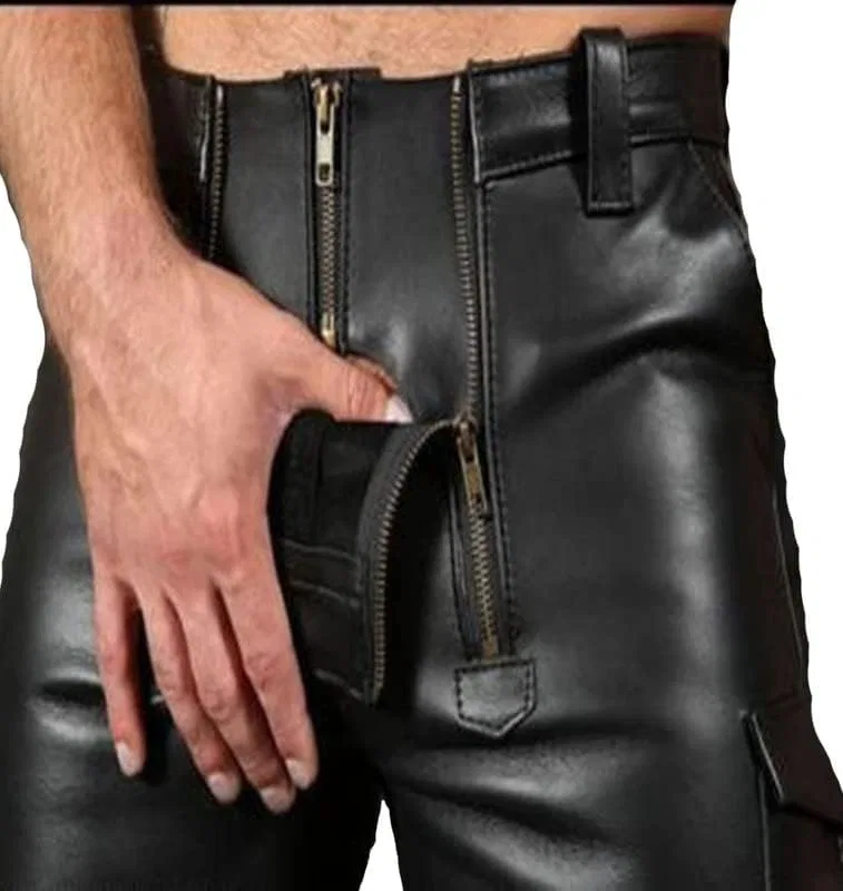 Мужские шорты из кожи, Leather Trend, черный — фото 2