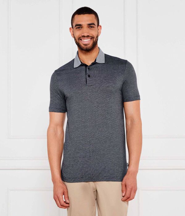 

Рубашка поло h-pitton 145 Slim fit Boss, серый