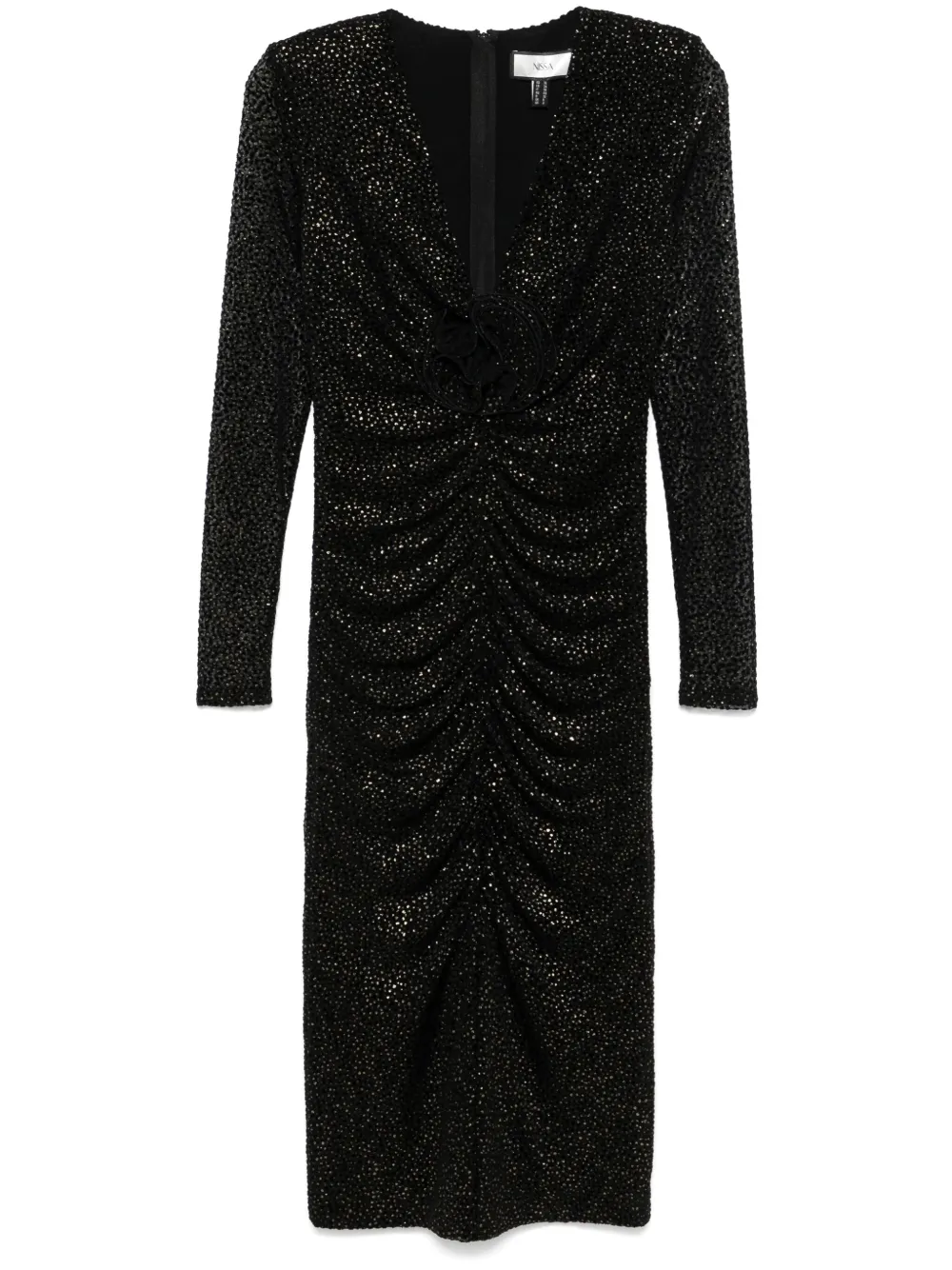 

Платье мини из тюля в горох Nissa, черный