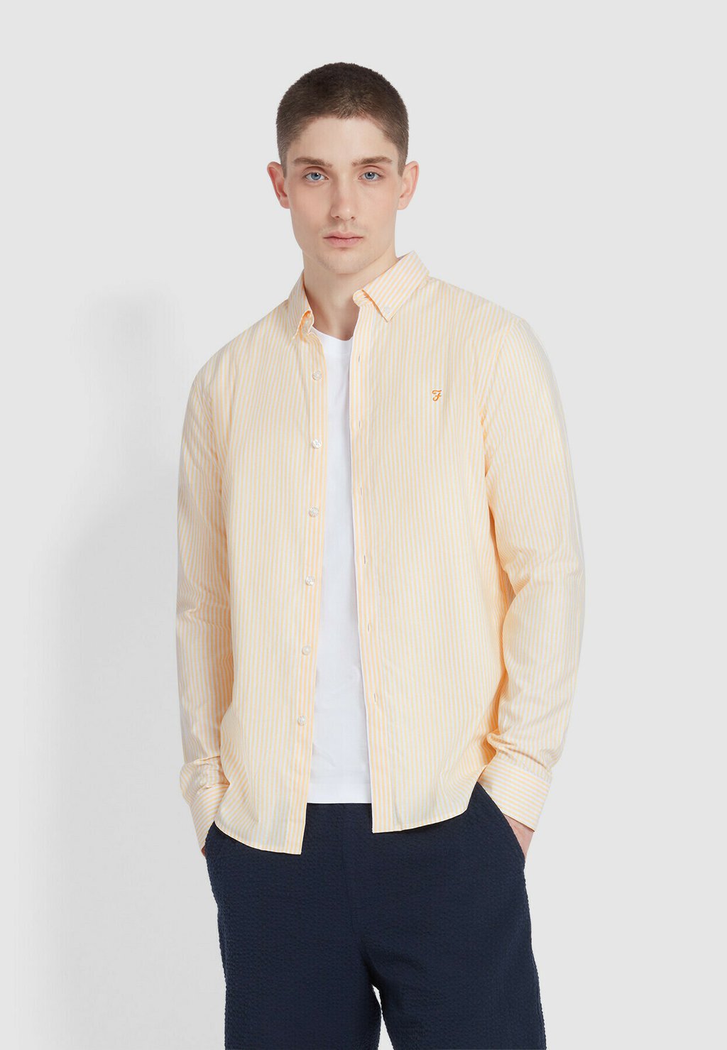 

Рубашка BREWER STRIPED SLIM FIT OXFORD SHIRT Farah, желтый