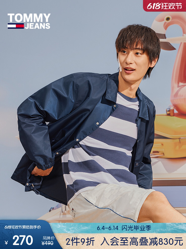 

Футболка мужская Tommy Hilfiger в широкую полоску, голубой / белый