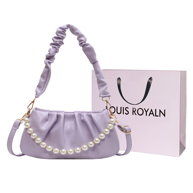 

LOUIS ROYALN Женская наплечная сумка через плечо, Purple+Custom Shopping Bag