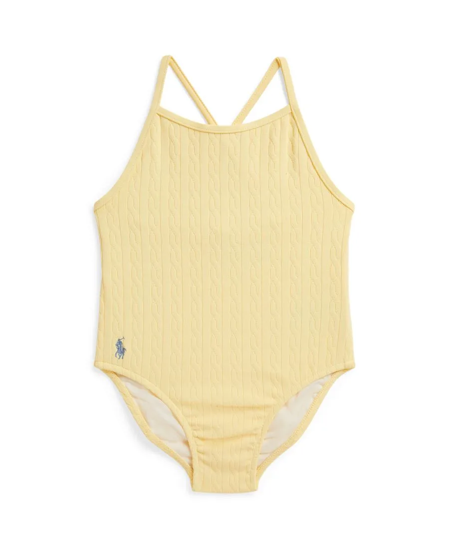 Мини-купальник для девочек с жаккардовым узором «косичка» Polo Ralph Lauren, t-bird желтый