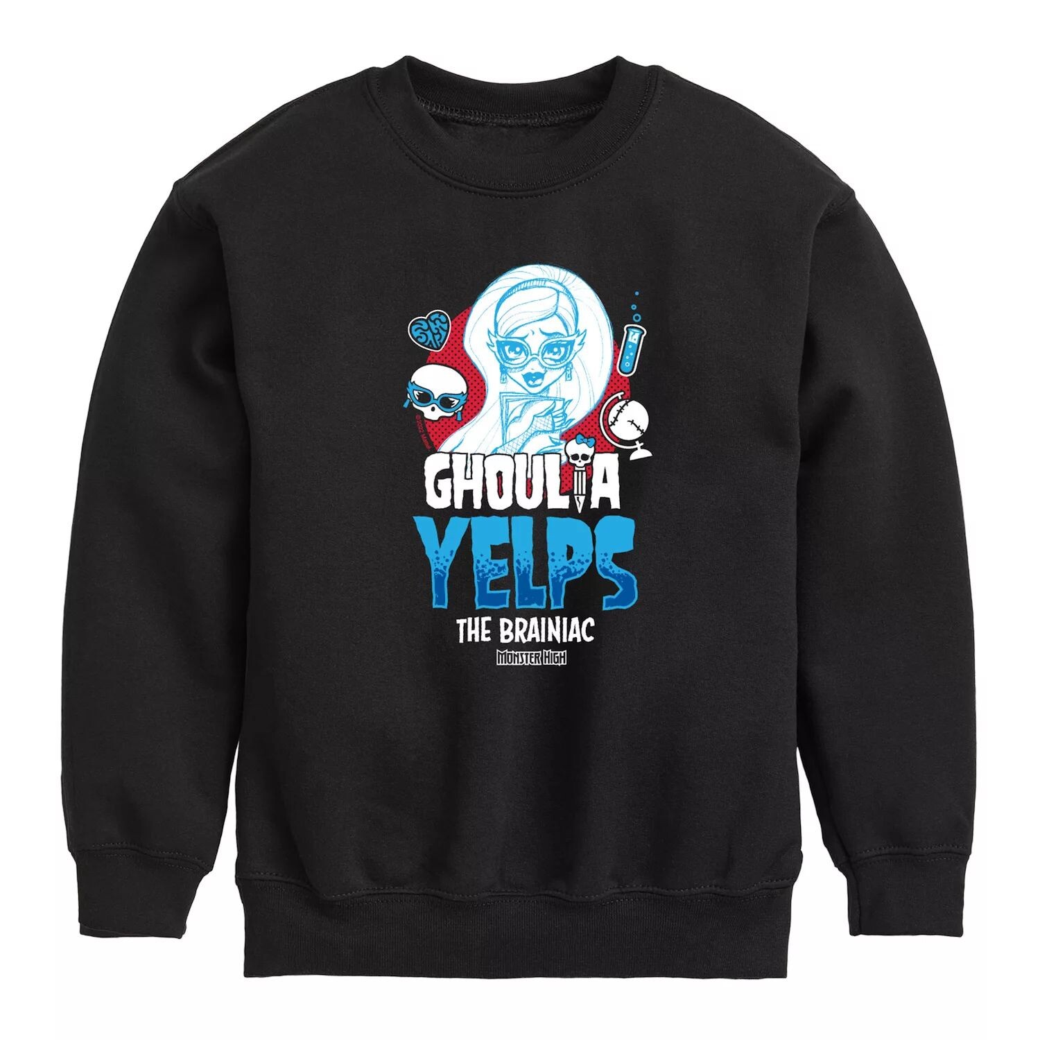 

Флисовый свитшот Ghoulia Yelps для мальчиков 8–20 лет Monster High Licensed Character, черный