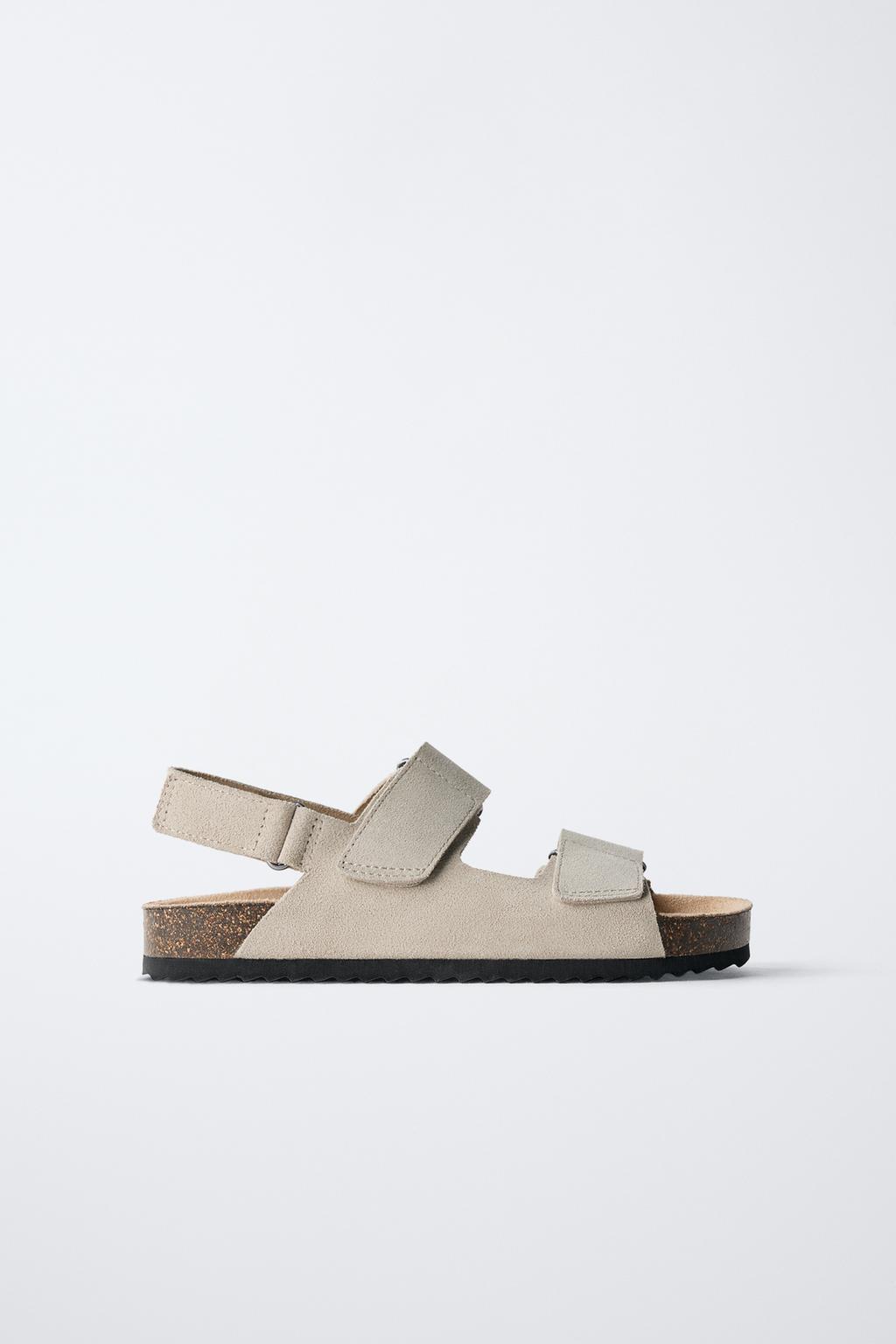 

Босоножки из расщепленной замши ZARA, цвет Sand Brown
