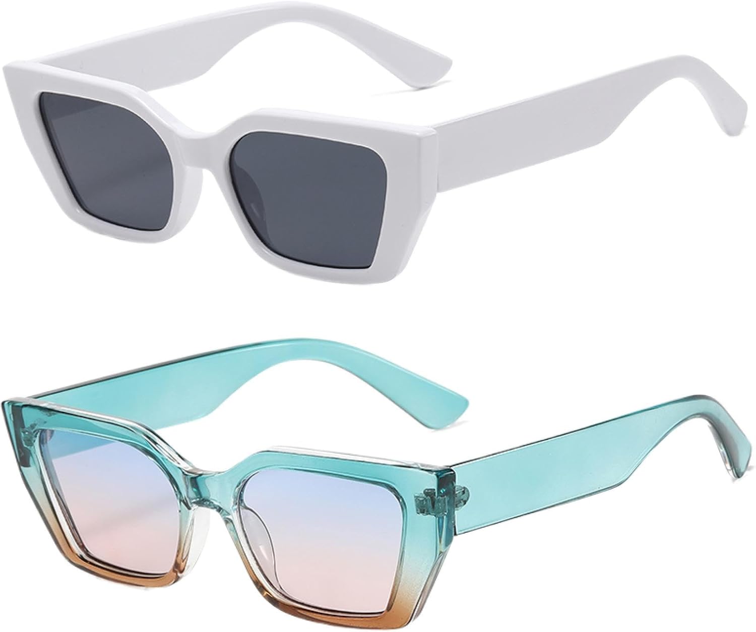 

Солнцезащитные очки с защитой от УФ-излучения UV400 | «Кошачий глаз» с градиентным переходом цвета | Для женщин и мужчин, для занятий спортом на открытом воздухе и вождения DSVIGF, 2pcs Z04