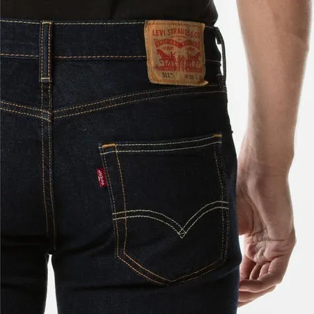Джинсы 511 Slim Fit темно-синего цвета Levi's, Dark Indigo - Flat Finish — фото 4