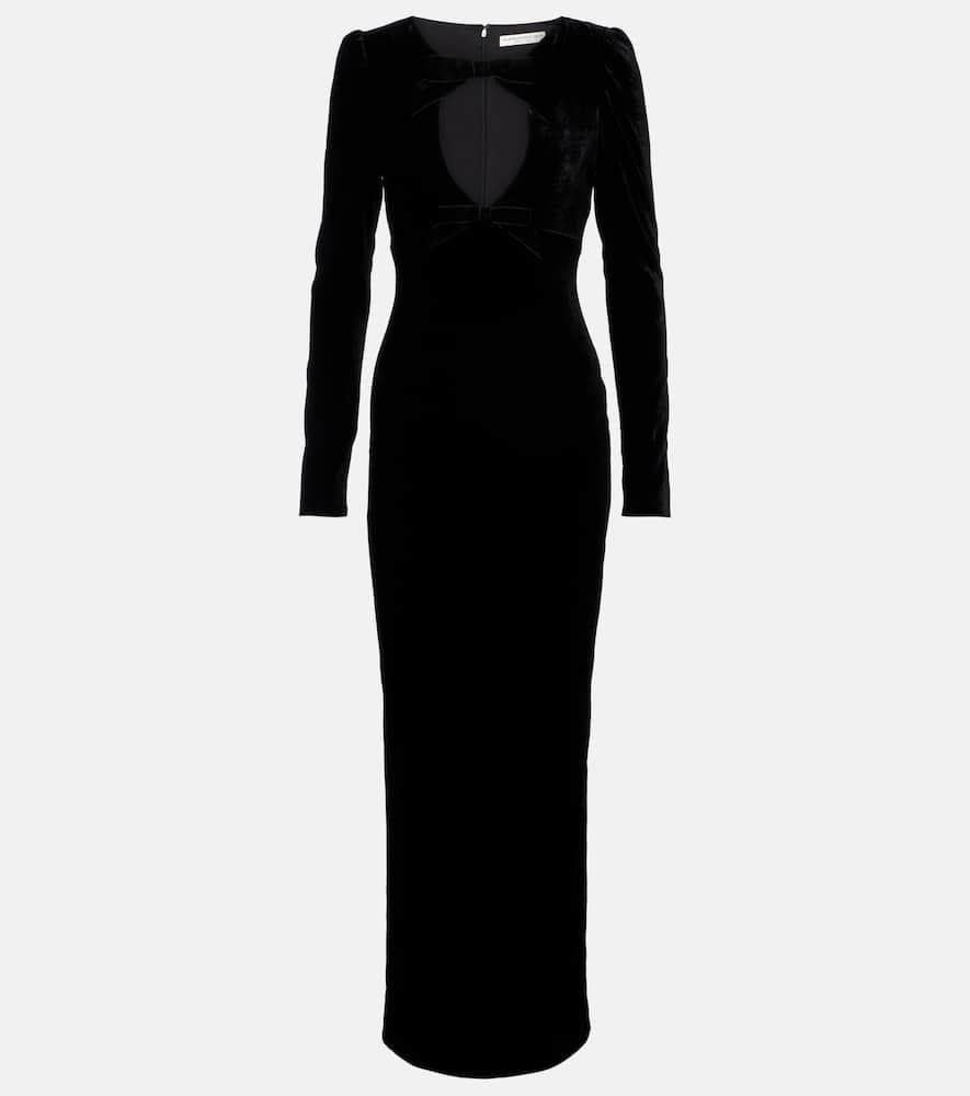 

Бархатное платье с вырезом в виде банта Alessandra Rich, Black