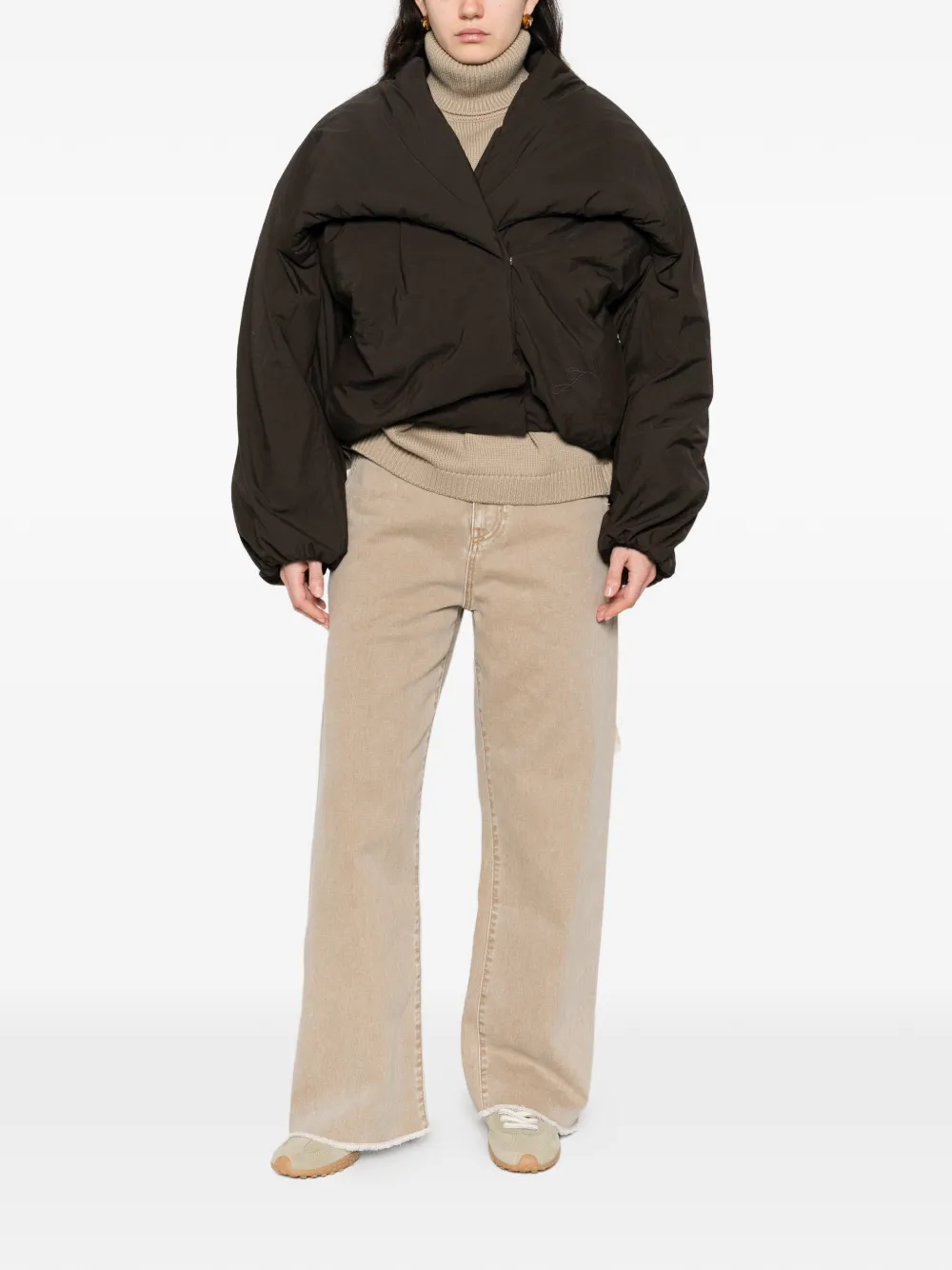 Пуховик Paysan с шалевым воротником Jacquemus, коричневый — фото 2