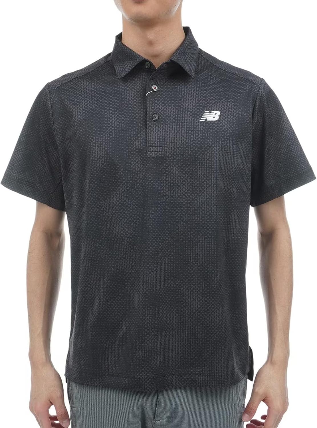 

Мужская поло-рубашка для гольфа New Balance 012-5168001 с коротким рукавом (эластичная, с принтом Shadow Print), черный