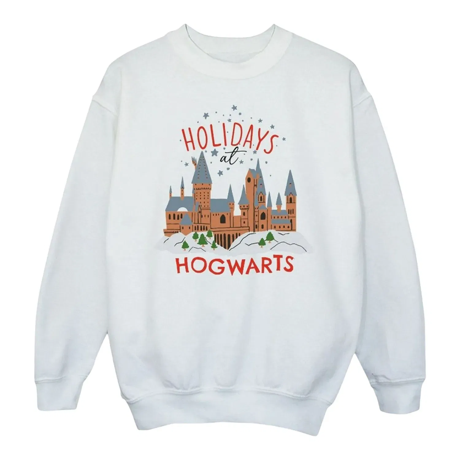 Свитшот детский с принтом Хогвартс Harry Potter, белый