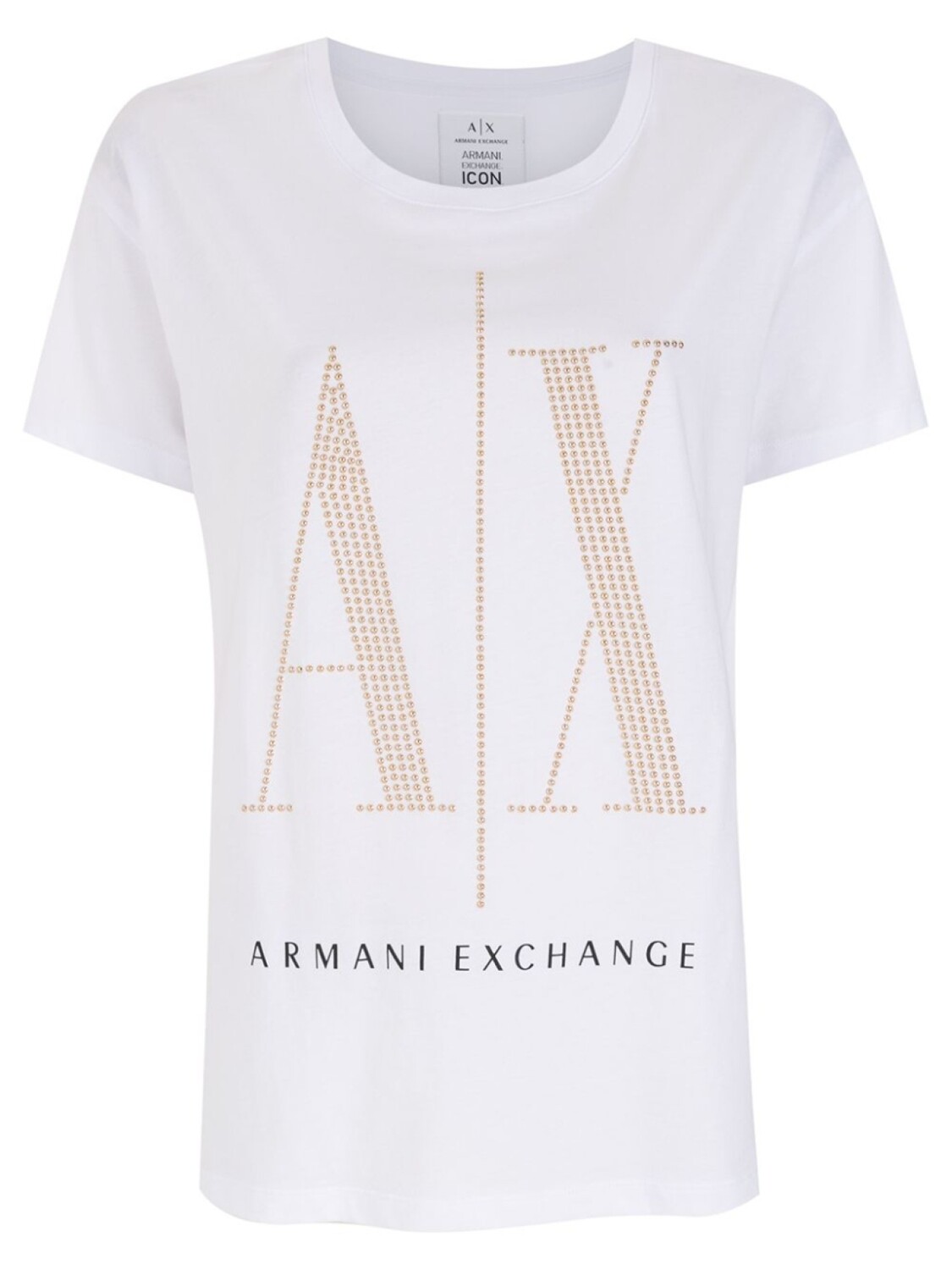 

Armani Exchange футболка с пайетками и логотипом, белый