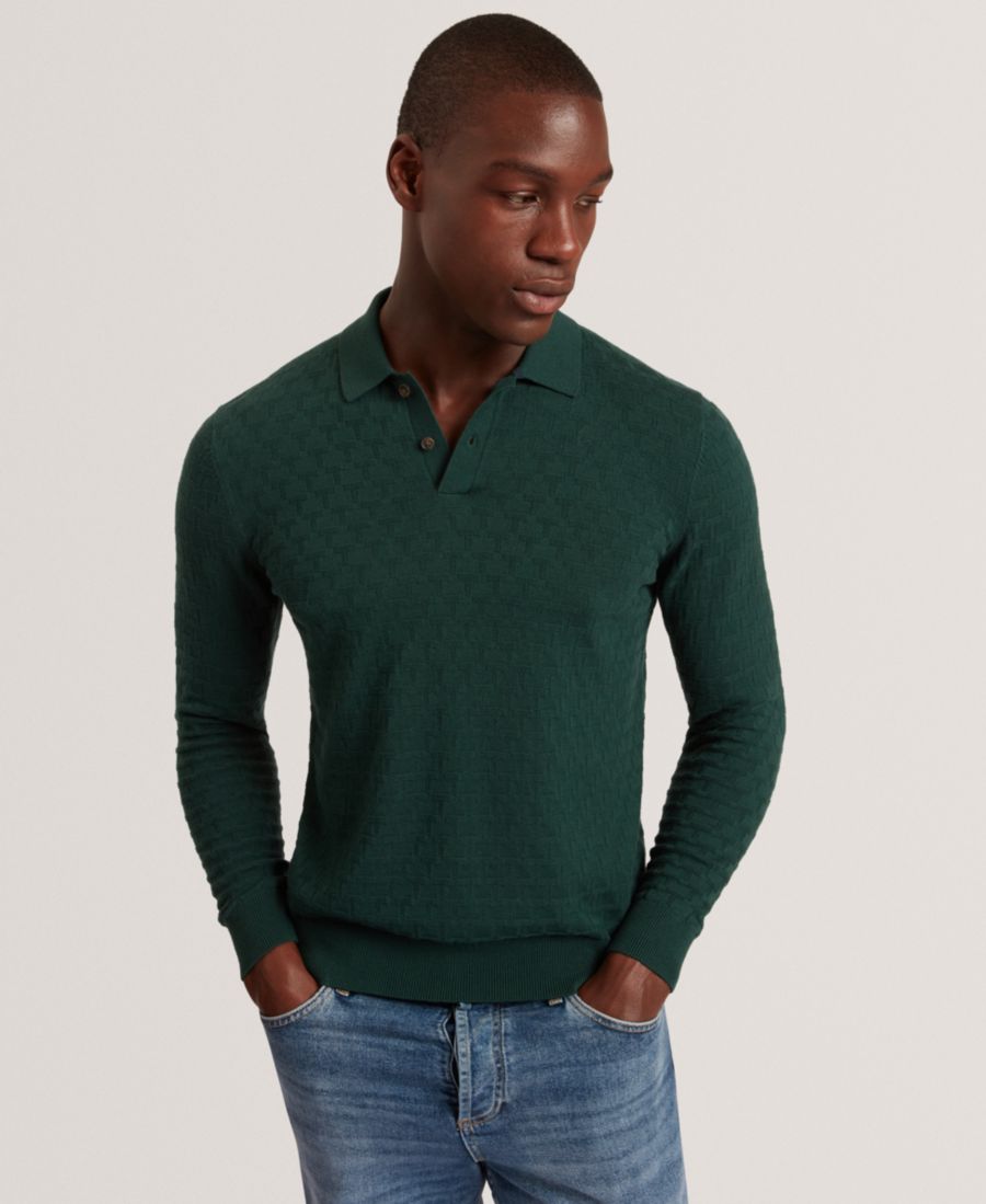 

Мужская рубашка-поло Gaten T Stitch с длинным рукавом Ted Baker, Green, Зеленый, Мужская рубашка-поло Gaten T Stitch с длинным рукавом Ted Baker, Green