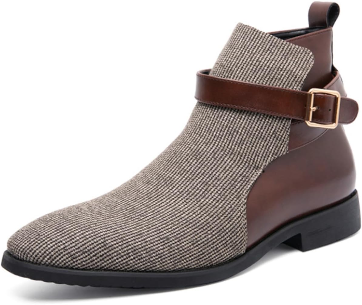 

Мужские ретро кожаные бархатные туфли на застежке-липучке, высокий верх, двухцветные, повседневные, с круглым носком, низким массивным каблуком, противоскользящие, для ходьбы, официальные, деловые, для выпускного Qwuieoin, желтый