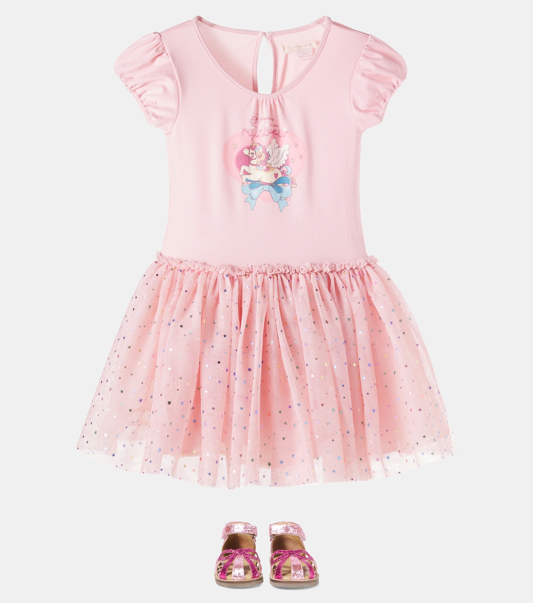 Ада Фея Балерина платье из джерси и тюля Konges Sløjd, Fairy Etoile Holographic Pink — фото 2