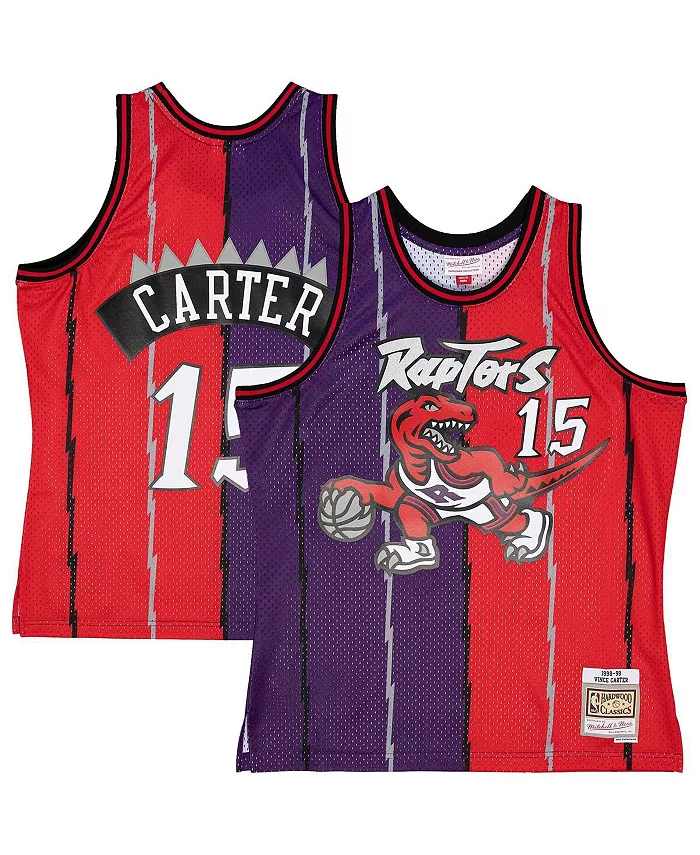 

Мужская джерси Vince Carter Purple, Red Toronto Raptors Big and Tall Hardwood Classics 1998-99 Split Swingman Mitchell & Ness