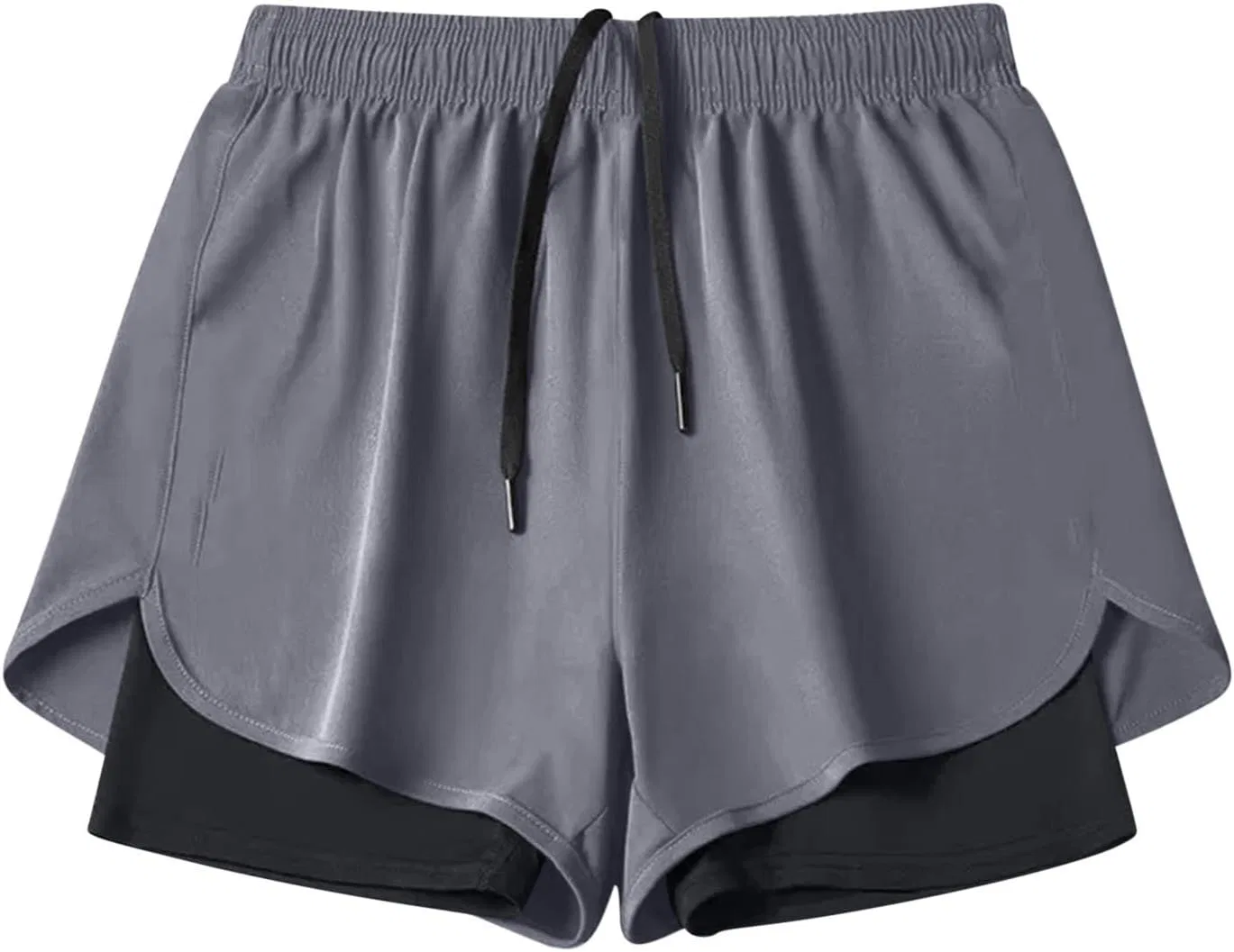 Плавательные шорты 2-в-1 с компрессионным вкладышем, Quick Dry, Dark Gray — фото 4