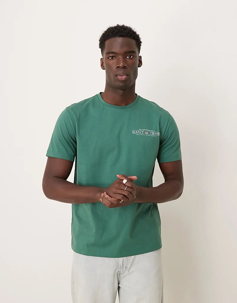 

Футболка с логотипом GANT 1949 зеленого цвета