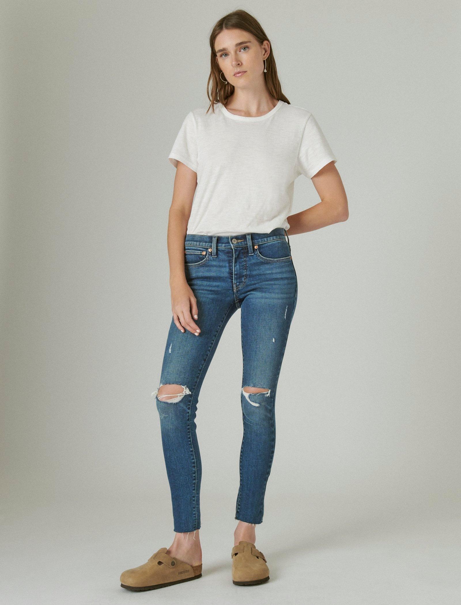 

Женские джинсы средней посадки Lucky Brand Ava Skinny, цвет medium blue