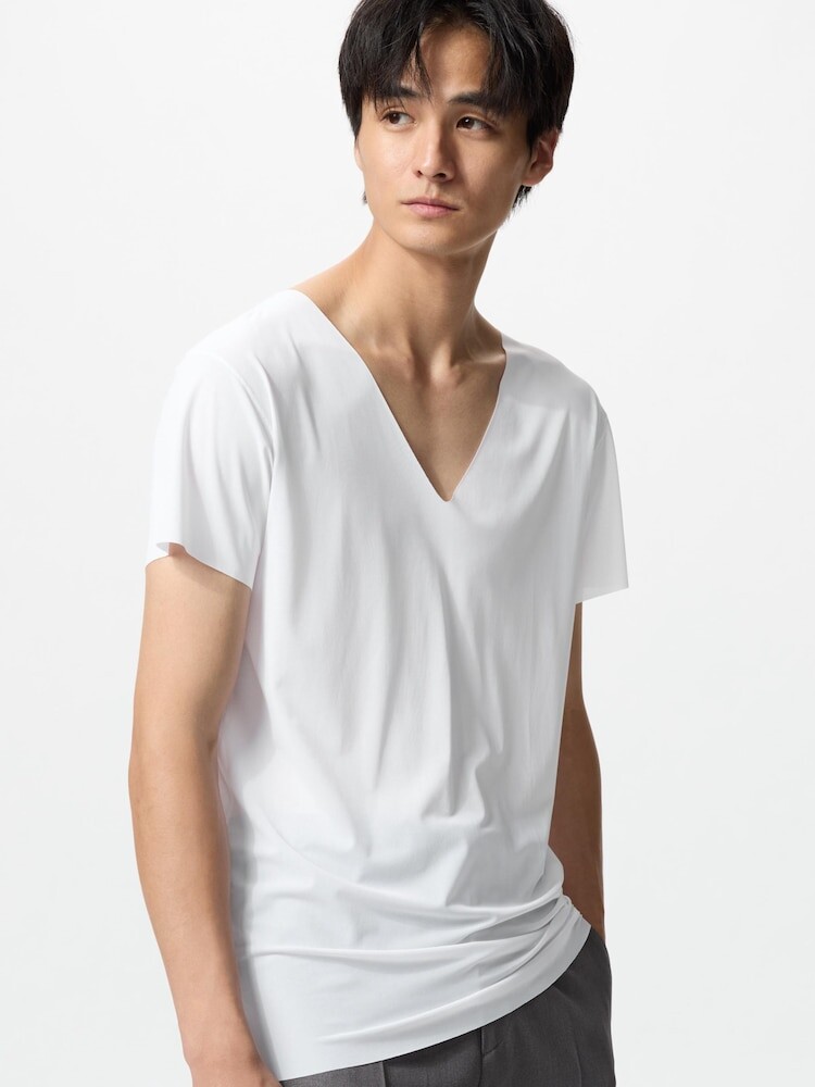 

Футболка нательная airism mesh с v-образным вырезом Uniqlo, белый