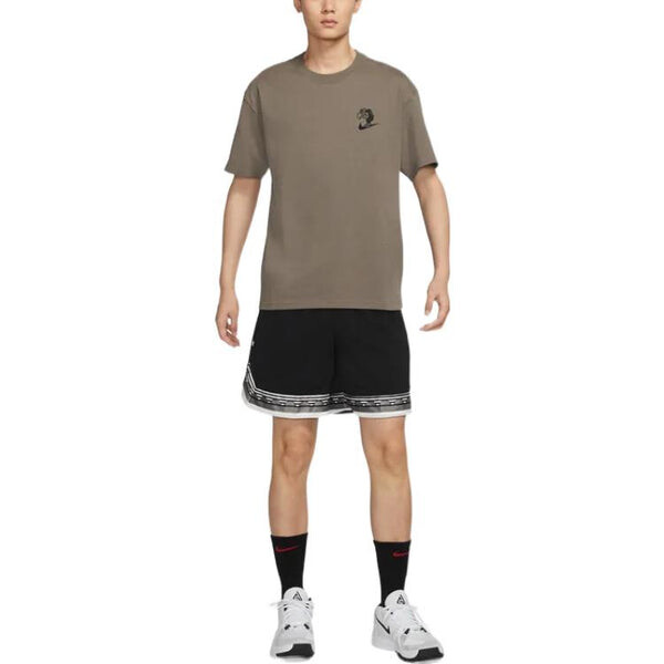 Футболка Men's Nike Cartoon Printing Round Neck Short Sleeve Olive Grey T-Shirt, серый — фото 3