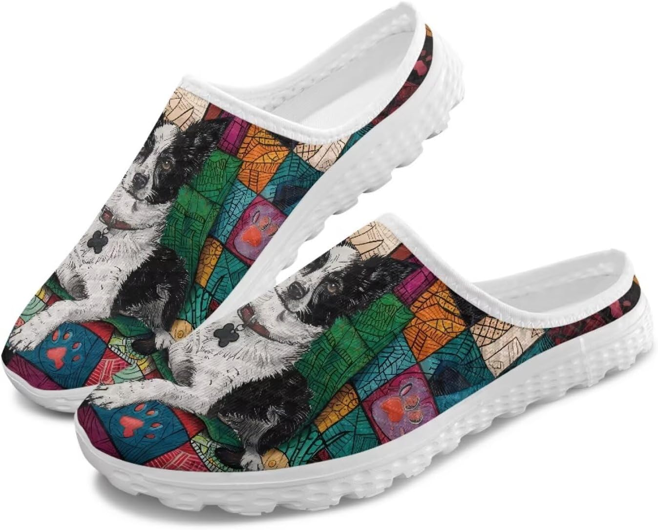 

Модные мужские шлепанцы с открытой пяткой 2025 года, с принтом и сеткой, легкие, дышащие, противоскользящие, идеальны для повседневной носки Ocwfudsx, Oil Painting Dog