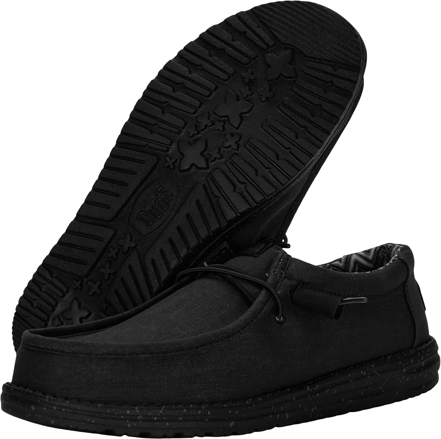 Мужские лоферы HEYDUDE Wally Stretch Canvas, Black — фото 4
