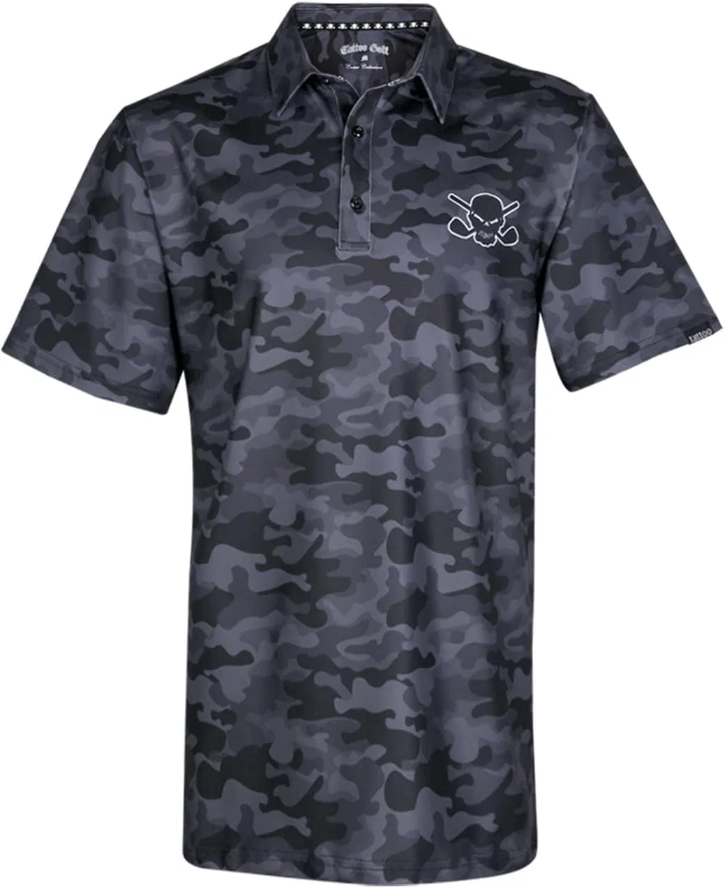 Мужская футболка для гольфа Tattoo Golf Performance Camo Cool-Stretch, черная